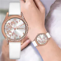 Montre-bracelettes jessingshow girl luxury watch watan fashion cuir cuir analog cadran numérique papillon animal étudiant bracelet Moun22