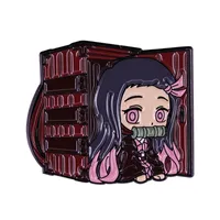 Linda Anime Girl Badge Demon Slayer Blade Enamel Pin Creative Kitchen Door Nidouzi Broche Joyería de moda Pin regalo para amigos