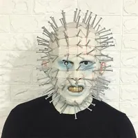 Hellraiser Pinhead Horror Party Carnival Mascaras Head Nail Man Movie Cosplay Halloween Latex Scary Masks Spoof Props 220622