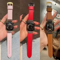 Top Designer Watchbands voor Apple Watch -band Band 38 mm 40 mm 41 mm 42 mm 44 mm 45 mm Iwatch 3 4 5 SE 6 7 -serie Lederen Bracelet MASHELICHTE FASOMBAND STRIPES WATCHBAND