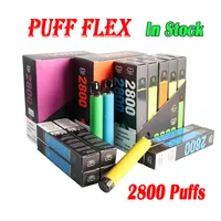 PUFF FLEX 2800 Puffs Disposable E-cigarettes Bars Vape Pen 850mAh Battery 10ML Pods Cartridge Pre Filled e Cigs Vaporizers Portable Vapor Devcice in stock