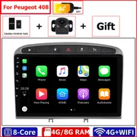 Android 10.0 CAR DVD Multimedia Player Radio Head Unit voor Peugeot 408 308 2010-2013 met 9 inch 2din 3G/4G GPS Radio Video Stereo CarPlay DSP Bluetooth RDS USB-camera