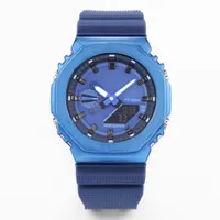Men&#039;s Sports Quartz Digital 2100 Watch Waterproof World Time Full Function LED Dual Display High Quality Blue Model