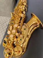 Klassisk original 54 Struktur Modell B-platt professionell krökt sopran saxofon guldpläterad rörkropp högkvalitativ saxsopran