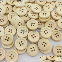 Инструменты для швейной ткани кнопки Baby Kids Faturnity Wholesale 300pcs Новые 4 -отверстия круглые деревянные кнопки 20 мм ремесло wb27 доставка 2021 dhwvy