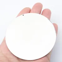 Kolye Kolye Paslanmaz Çelik Büyük Yuvarlak Boş Disk 80mm Dia Plaka Damgalama Düz Tag Ayna DIY Kadınlar Için Takı Kolye Yapımı