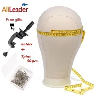 Hair Tools Alileader 21 22 23 24 25inch Professional Canvas Block Mannequin Head For Wig Making Kit White With Stand Pins1