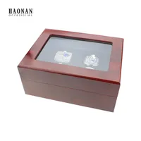 Top Grade 1 4 5 6 Holes New Championship Rings Box in Jewelry Packaging & Display Red Wooden Jewelry Box For Ring Display266d