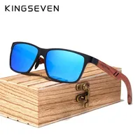 Kingseven Retro Kadın Gözlükleri Marka Tasarımcı Güneş Gözlüğü Erkekler Vintage Alüminum Ağaç Güneş Gözlükleri Ahşap Kılıflı Erkekler İçin 220526