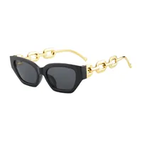 Occhiali da sole Fashion Cat Eye Women Retro Metal Chain Gambe Men Punk Shades Uv400 Trending Sun Glassessunglasses