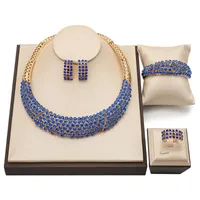 귀걸이 목걸이 Longqu Dubai Gold-Colorful Bridal Jewelry Sets 도매 나이지리아 결혼식 패션 아프리카 구슬 여성 양육권 세트 브랜드