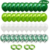 Zapasy imprezowe 40pcs Zielone balony Zestaw metaliczny konfetti balon dżungla safari zwierzęce