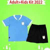 성인 및 어린이 키트 2022 Uruguay Suarez Cavani Soccer Jerseys Boys Set 2023 Valverde Arrascaeta Child Maillots de Foot R.Bentancur Gimenez