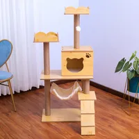 Quadro de mobília de gato de qualidade perfeita Cats Cats Catching Tree Plush Bass Hammock Cat Tower