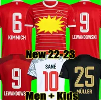 GORETZKA 21 22 23 경주 사인 선수 팬 축구 유니폼 Lewandowski Bayern Munich Davies Muller Gnabry 2021 2022 2023 남성 어린이 축구 셔츠