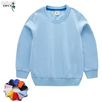 Nieuwe Collectie Solid Jongens Meisjes 스웨트 셔츠 Voor Little Kids Hoodies Kleding 2-12 Jaar Lente Kinderen Lange Mouw 티셔츠 Katoen L220808