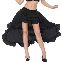 Faldas góticas sexy negros corsé falda asimétrica victoriana enagua burlesca elegante corselet buistier