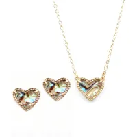 Hänge halsband som säljer 3D -hartssten Inlay Mini Heart Lovely Necklace Rose Faux Druzy Neckpendant