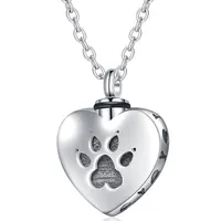 Colares pendentes Love Heart Pet Cremation Urna Colar Jewelry Grey Dog Memorial Memorial Amante Romântico Presente275n
