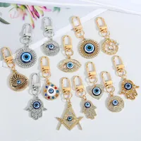 13 Styles Creative Devil Eye Rhinestone Keychain For Men Women Blue Evil Eyes Car Key Ring Bag Pendant Jewelry Accessories Bulk Price
