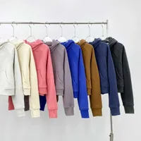 Ny Color Autumn Fleece Women's Jackets Yoga Wear Scuba Overdimensionerad Half-Zip Full Zip Hoodie Hoodies Sweatshirts Version