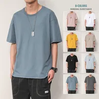 Legible 2020 Summer O-Neck T-Shirts Men Solid Streetwear s Loose Casual Short Sleeve Tops Tees Male T Shirts T200708