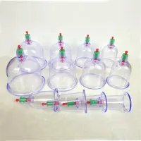 Massage Gun 12pcs lot Simple Packed Single Cups Chinese Cupping Sets Device 12 Vacuum Body Set Hijama Cans Healthy190E
