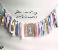 Party Decoration Under The Sea Themed Birthday Decorated Highchair Buntings Handmade Lalic And Blue Rag Tied Seastar Garland
