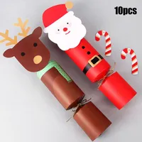 Decoraciones navideñas Papel de fiesta de Santa Claus Favor Candy Sweet Gift Cajas Reutilizables Drawstring Wrap Cookies Packaging Christmas
