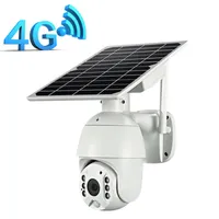Cameras 4g Sim Card Wireless Solar Battery PTZ Camera 1080p في الهواء الطلق مضاد للماء PIR Detection P2P CCTV 2 Way Audio