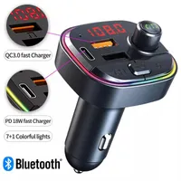 C13 Bluetooth USB QC3.0 PD18W Fast Charger FM Transmetteur MP3 lecteur pour la voiture