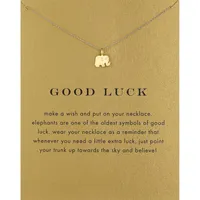 Collane del pendente 2022 Collana choker della catena corta elefante bella per le donne Desiderio d'oro con i gioielli della carta come dono dell'oro della fortuna