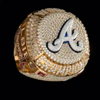 Championship Ring 2021 2022 World Series Baseball Braves Team Championship-Rings Souvenir Men Fan Gift grossiststorlek 8-14 Ingen låda