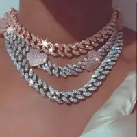Chaines Top Fashion Iced Out Bling 5a Cubic Zirconia Collier de counchage Cuban Cubain Collier pour amant Girlfriend