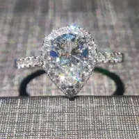 Jóias profissionais de recém -chegadas profissionais de luxo 925 Sterling Silver Cut White Topaz Cz Diamond Wedding Heart Band Ring para306n