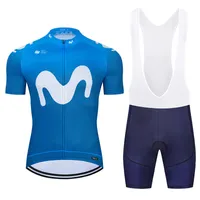 Movistar Cycling Jersey Pro Team Cycling Colling Ropa Ciclismo Męs Krótka koszulka rowerowa MTB Rower Pad BIB Set