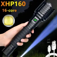 Super Bright XHP160 16-core Brightest Led Flashlight Power Bank 10000mah Torch Usb Rechargeable 21700 Battery Zoomable Lantern284c