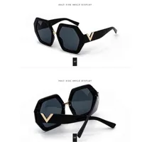 Капелус Хексагональные очки Женские солнцезащитные очки моды прозрачные плоские очки 1914
