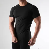 القمصان للرجال الرجال غير الرسمي عضلات جولة الخزان أعلى الخزان جسم المشكل الصلبة التخسيس القميص طبقة قاعدة الرياضة ملابس صغيرة
