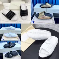 2022 Toppkvalitetsdesigner sommar sandaler Heel Black and White Leather Puffy Tofflor B-It Mens Womens Black Gold Platform Shoes Mules Balman 6cm