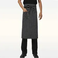 CHEFS Waiters Cucina Cucina Cucina A grembiuli da uomo chef maschile unisex bistro a metà bistrot con tasca da singolo laterale266g