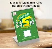 A6 Qualität L Form Slant Back Aluminium Acrylschildhalter Ständer Tabelle Menü Halter Nummer Kartenhalter Anzeigerahmen