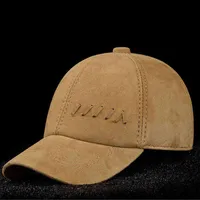 New 2021 Spring Men's Real Genuine Leather Baseball Cap Brand Newsboy /Duck Cap Winter Caps Hats Men Unisisex T220726
