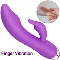 Masturbators Finger Vibrators Vagina g Spot Massage Clitoris Stimulator Rabbit Double Vibrating Masturbator Adults Sex Toys for Women Dildo 220419