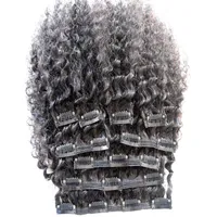 3B 3c Clip in Haarverlängerungen Brasilianisch versausch lockiges menschliches Haar dickes Schuss 120 g 2Sets Vollkopf Natürliche Farbe279l