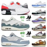 Sports 1 87 Running Shoes Evolution of Icons Patta Waves Noise Aqua Blueprint University Blue Obsidian Concepts Out Cactus Jack Mens Women Sneakers 36-45