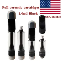 USA Stock Th205 Full Ceramic Vape Cartridge 1.0ml Atomizers 510 Thread Vaporizers Cartridges No Lead Free No Heavy Metal