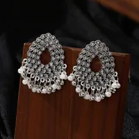 Stud Luxury Classic White Zircon Silver Color Drop Cucings for Women pendient Gyspy Boho Pearl Naphies Ladies Earring Earring JewelryStud Studstud