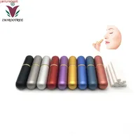 9 colores Aromaterapia esencial Aromaterapia Nasal Inhaler Metal Metal Recipiente de vidrio de aluminio con algodón de alta calidad Wickshigh Qualtiy283r