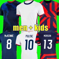 Pulisic McKennie Futebol Jersey Aaronson 2021 Sargent Morgan Lloyd América Futebol Camisa Camisetas Camisetas Mulher Men Kids Dest Musah usas fãs